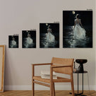 Dreamy Romantic Fantasy Painting Moonlit Woman by the Sea Wall Art