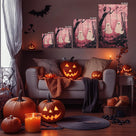 Cute Ghosts in the Cherry Blossom Forest Wall Art