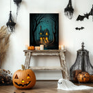 Enchanted Forest Haunted Cottage Halloween Canvas Wall Art