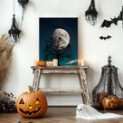 Moonlit Owl Tree Halloween Canvas Wall Art