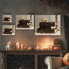 Dark Academia Skull Still Life Gothic Books with Skull and Rat Artwork Wall Art