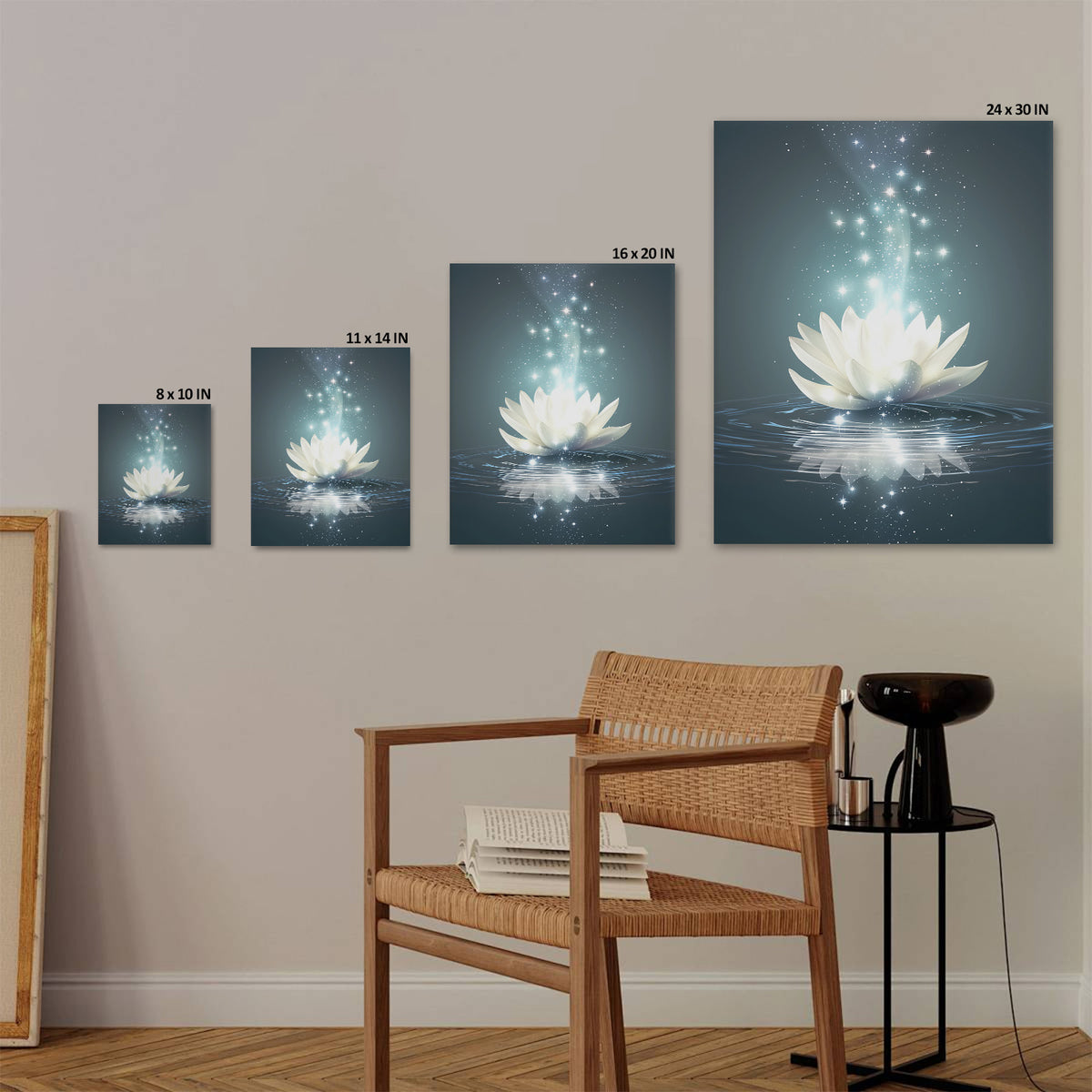 Mystical Lotus Water Wall Art