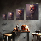 Dark Gothic Glowing Skull Horror Painting Eyes Skull Wall Art