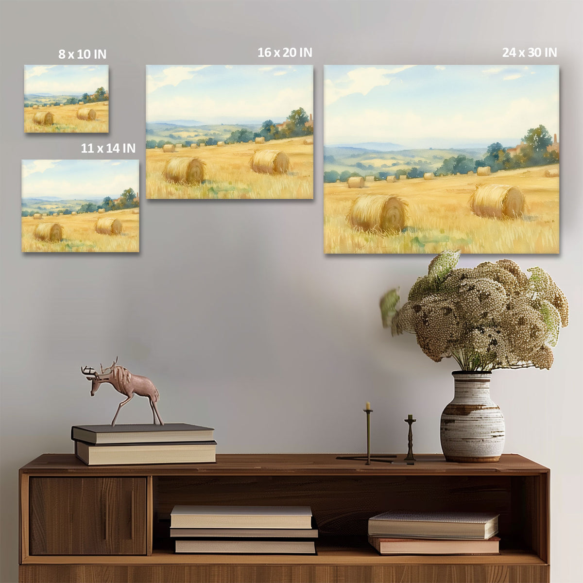 Golden Harvest Wheat Field Wall Art
