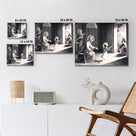 Black and White Religious Illustration Vintage Christian Mother and Child Wall Art