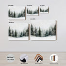 Snowy Pine Forest Canvas Wall Art, Winter Woodland Landscape Artwork for Living Room, Bedroom and Entryway