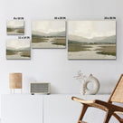 Misty Mountain Lake Minimalist Soft-Tone Landscape Painting Wall Art