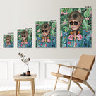 Bold Pop Art Botanical Portrait Painting Colorful Floral Fashion Wall Art