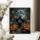 Little Pumpkin Witch Halloween Canvas Wall Art