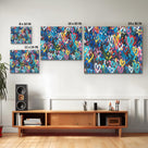 Colorful Graffiti Hearts Wall Art