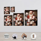 Funny Santa Claus Bathroom Wall Art, Christmas Santa with Toilet Paper Canvas Print for Holiday Bathroom Decor