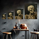 Vintage Smoking Skeleton Portrait Painting Wall Art