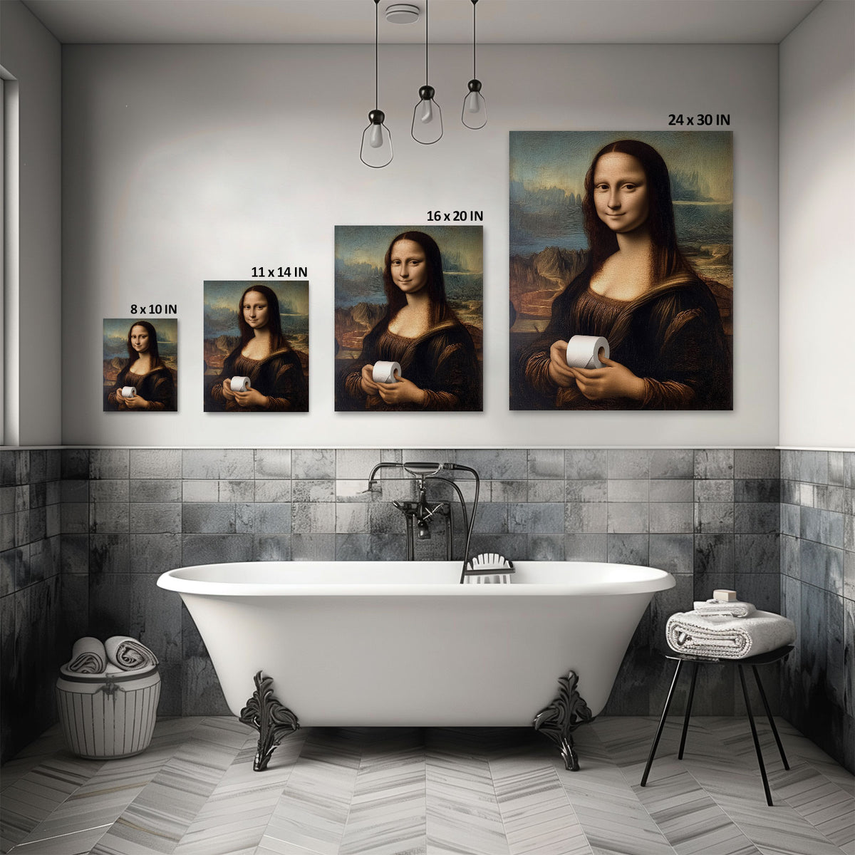 Funny Mona Lisa Bathroom Wall Art