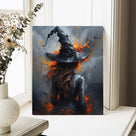 Ember Witch Halloween Canvas Wall Art