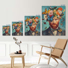 Bearded Man with Flowers and Butterflies Wall Art