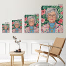 Funny Grandma Floral Portrait Wall Art
