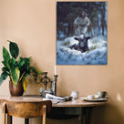 Lamb in all Seasons Canvas Wall Art