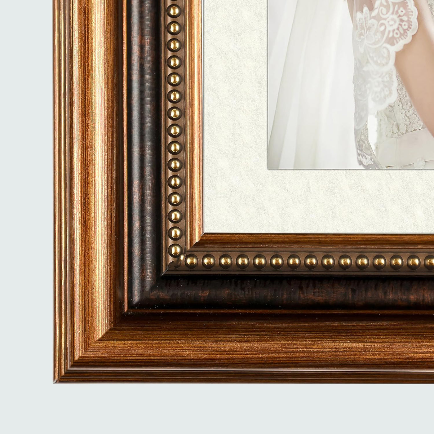 Classic Retro Picture Frame with MDF Wood Mat & Plexiglass Front 3 Colors Style 1