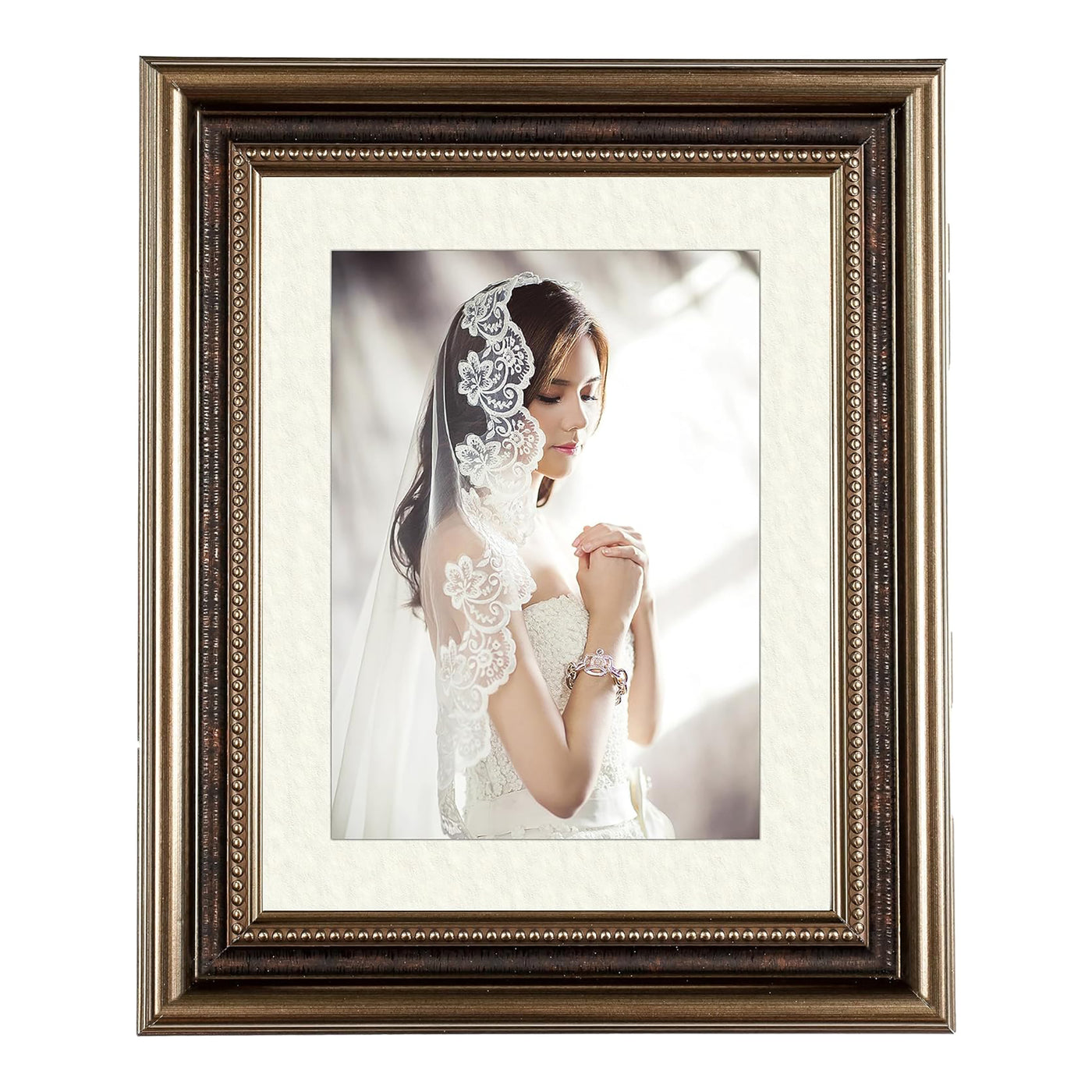 Classic Retro Picture Frame with MDF Wood Mat & Plexiglass Front 3 Colors Style 1