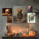 Dark Academia Skull Still Life Painting and Book Wall Art