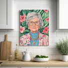 Funny Grandma Floral Portrait Wall Art