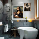 Funny Mona Lisa Bathroom Wall Art