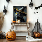 Bewitched Black Cat Halloween Canvas Wall Art