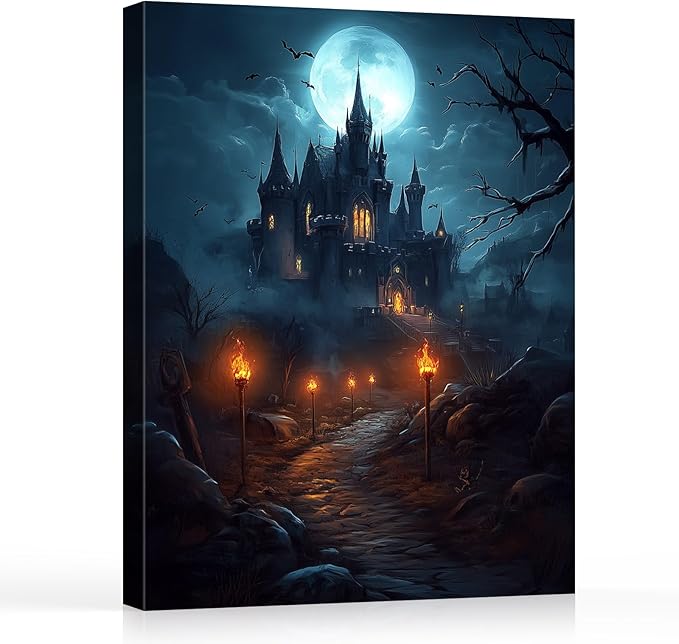Castle Under the Full Moon / 8"L x 10"W