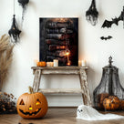 Gothic Spellbooks and Magic Key Halloween Canvas Wall Art