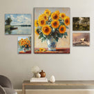 Sunflower Bouquet Still Life Oil Painting Wall Art
