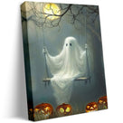 Halloween Wall Art Spooky Ghost In Pumpkin Garden Gothic Canvas Wall Art Dark Academia Ghost Poster Haunting Ghost Art Print for Fall Home Decor