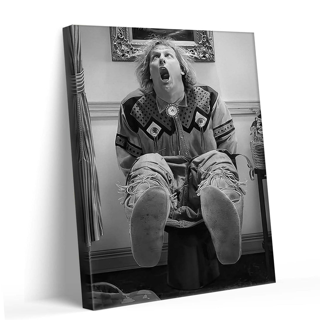 Funny Framed Canvas Wall Art Bathroom Decor Black Humorous Comedy Movies Poster Dumb and Dumber Oil Painting Modern Artwork for Living Room Dorm Wall Home Decoration