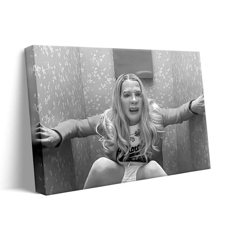 Funny Framed Canvas Wall Art Bathroom Decor Black and White Comedy Movies Poster White Chicks Oil Painting Modern Artwork for Living Room Dorm Wall Home Decoration
