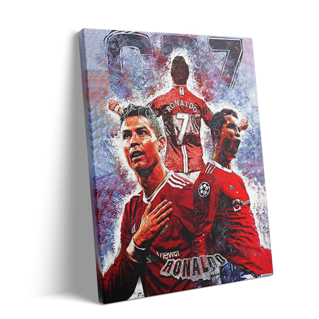Captivating Cristiano Ronaldo Print Poster, Bold Sports Stars Painting, Thrilling Game Day Artwork Decoration, Modern Living Room Gym Wall Decor