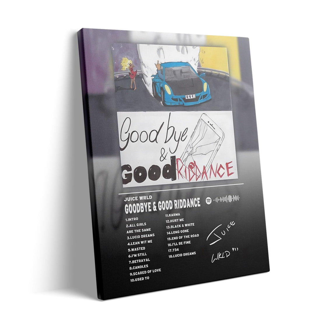 Goodbye & Good Riddance Bold Rap Album Cover Poster, Vibrant Modern Music Aesthetic Prints for Bedroom Game Room Living Room Bar Studio Decor