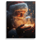 Christmas Canvas Framed Wall Art for Living Room Decor Classical Oil Painting Santa Claus & Crystal Ball Canva Poster Prints Wall Decoration Home Office Bedroom Bathroom Decor