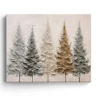 Christmas Canvas Wall Art - Elegant Neutral Winter Forest Scene, Minimalist Holiday Christmas Trees Pictures Print Canvas, Seasonal Wall Poster Decor for Living Room, Bedroom