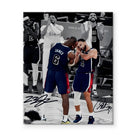 NBA Canvas Wall Art Decor - LeBron James and Stephen Curry Team USA Basketball Print Iconic Sleep Celebration Poster Sports Wall Art for Game Room Bedroom Living Room Man Cave Dorm Room Decor Gift for Basketball Fans