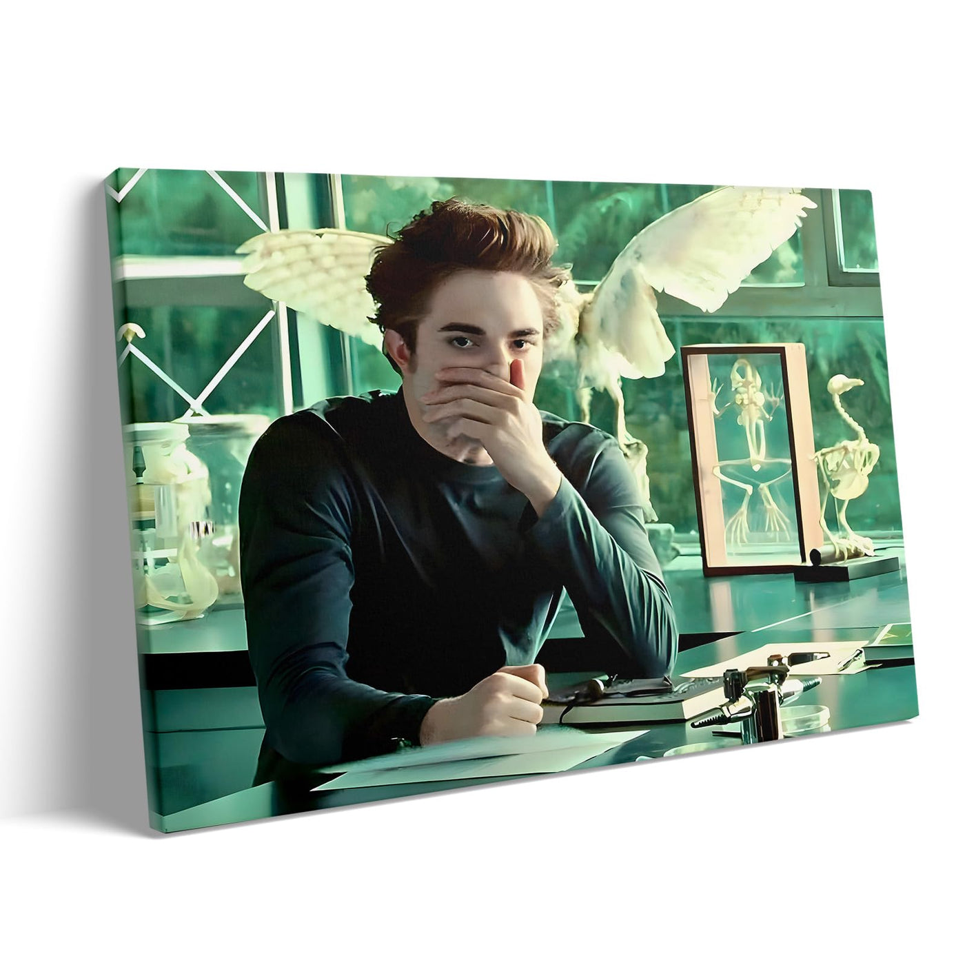 Funny Framed Canvas Wall Art Bathroom Decor The Twilight Saga Movies Poster Print Edwards Oil Painting Humorous Picture Modern Artwork for Living Room Dorm Wall Home Decoration