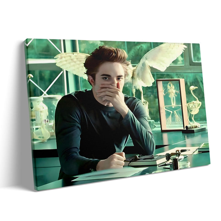 Funny Framed Canvas Wall Art Bathroom Decor The Twilight Saga Movies Poster Print Edwards Oil Painting Humorous Picture Modern Artwork for Living Room Dorm Wall Home Decoration