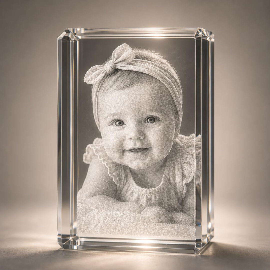 Personalized 3D Crystal Photo Engraved with K9 Crystal & Subsurface