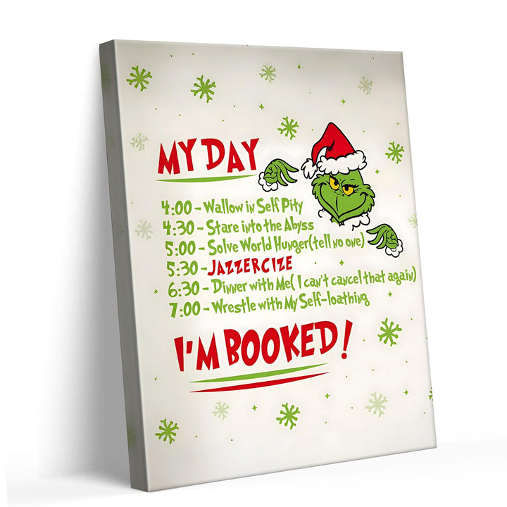 Christmas Canvas Wall Art Decor - “Maybe Christmas Means a Little Bit More” Holiday Quote Decor - 8x10 inch Whimsical Festive Wall Decoration for Room or Office - Premium Quality Canvas Print