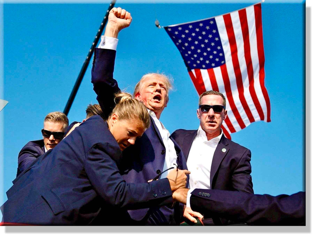 Donald Trump July 13, 2024 Keep Fighting Fist Pump Framed Photo