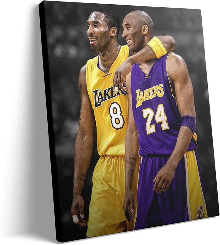 Kobe Bryant Poster, Mamba Mentality Canvas Wall Art, Kobe Bryant Canvas Framed, Black Mamba, NBA Poster