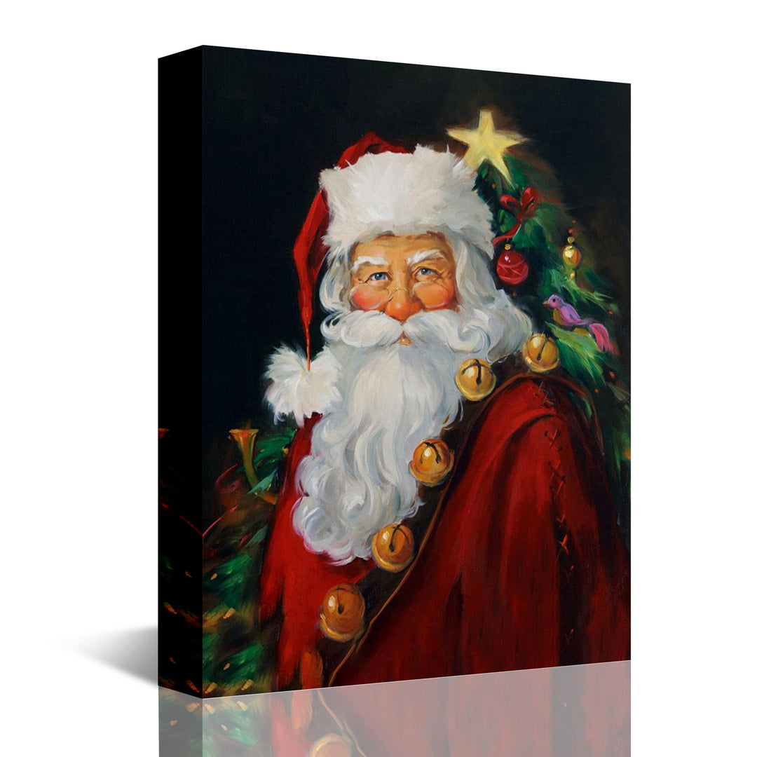 Christmas Canvas Wall Art Santa Claus Canvas Prints for Living Room Kitchen Bathroom Home Santa Claus Xmas Posters Room Decor