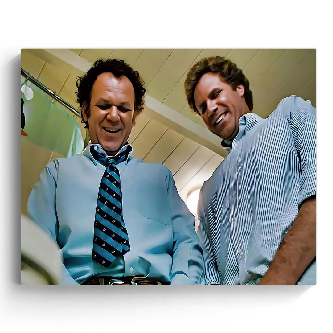 Hysterical Framed Canvas Wall Art Bathroom Decor Step Brothers Movie Poster Funny Moment Print Legendary Comedy Duo Oil Painting Artwork for Bathroom Toilet Wall Home Decoration