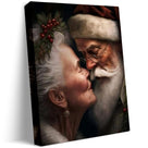 Christmas Wall Decor Mr. and Mrs. Santa Claus Canvas Print Festive Christmas Wall Art Decor for Living Room Bedroom Kitchen Wedding Anniversary Decoration