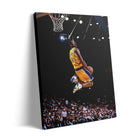 Kobe Bryant Canvas Wall Art Decor -Iconic Dunk Lakers No. 8 Action Shot, Basketball Legend Poster Print for Sports Fans, Dynamic Home and Office Wall Decor
