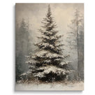 Christmas Tree Canvas Wall Art, Festive Holiday Tree with Lights and Gifts