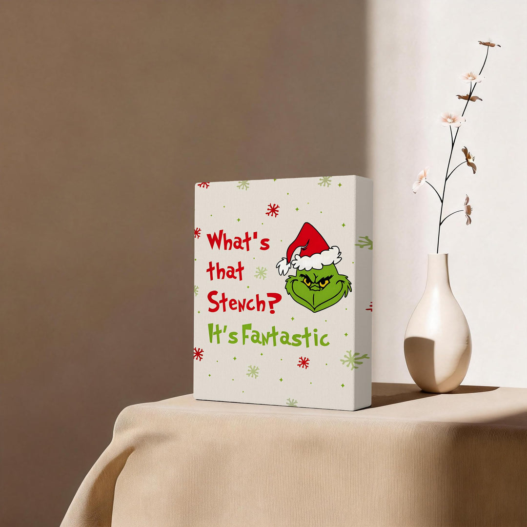 Christmas Canvas Wall Art Decor - “Maybe Christmas Means a Little Bit More” Holiday Quote Decor - 8x10 inch Whimsical Festive Wall Decoration for Room or Office - Premium Quality Canvas Print